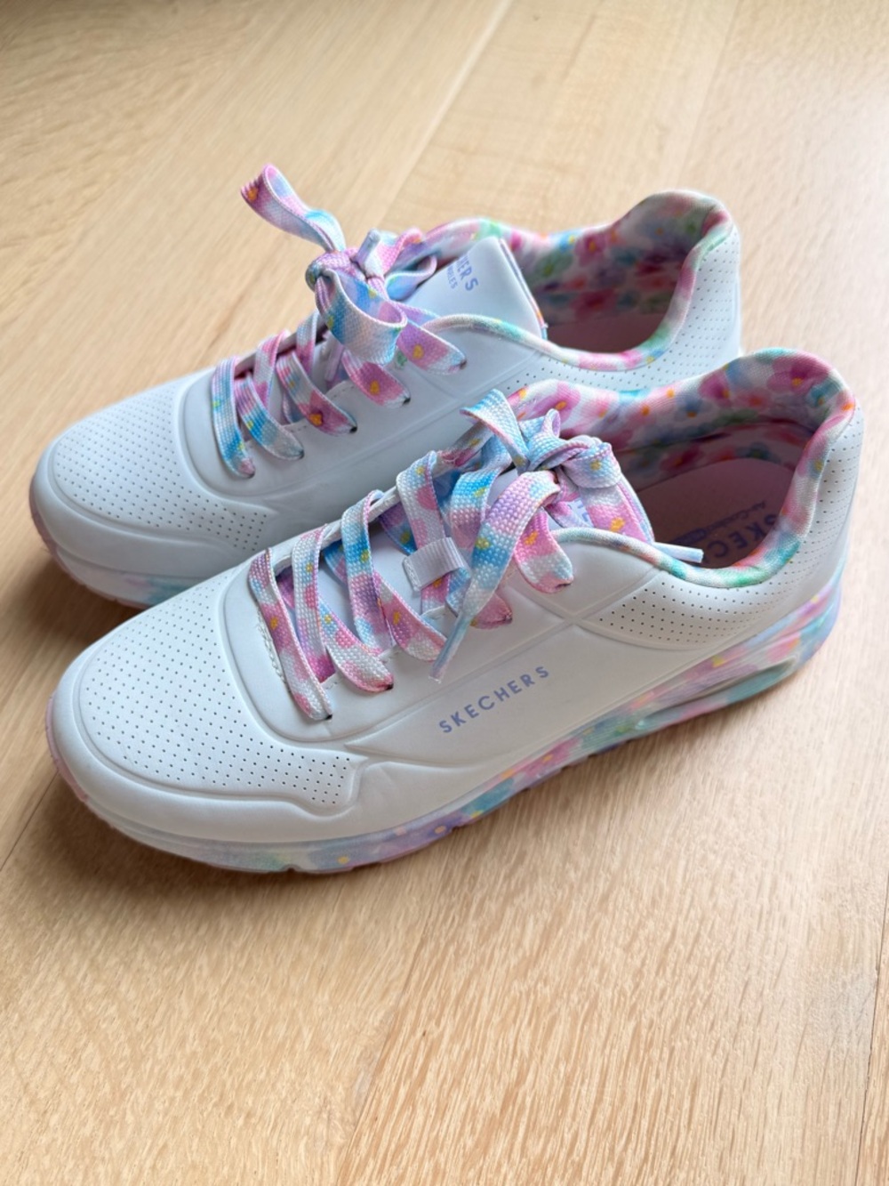 🌸 Skechers Street | Big Kid Uno Gen1 Floral Sneakers